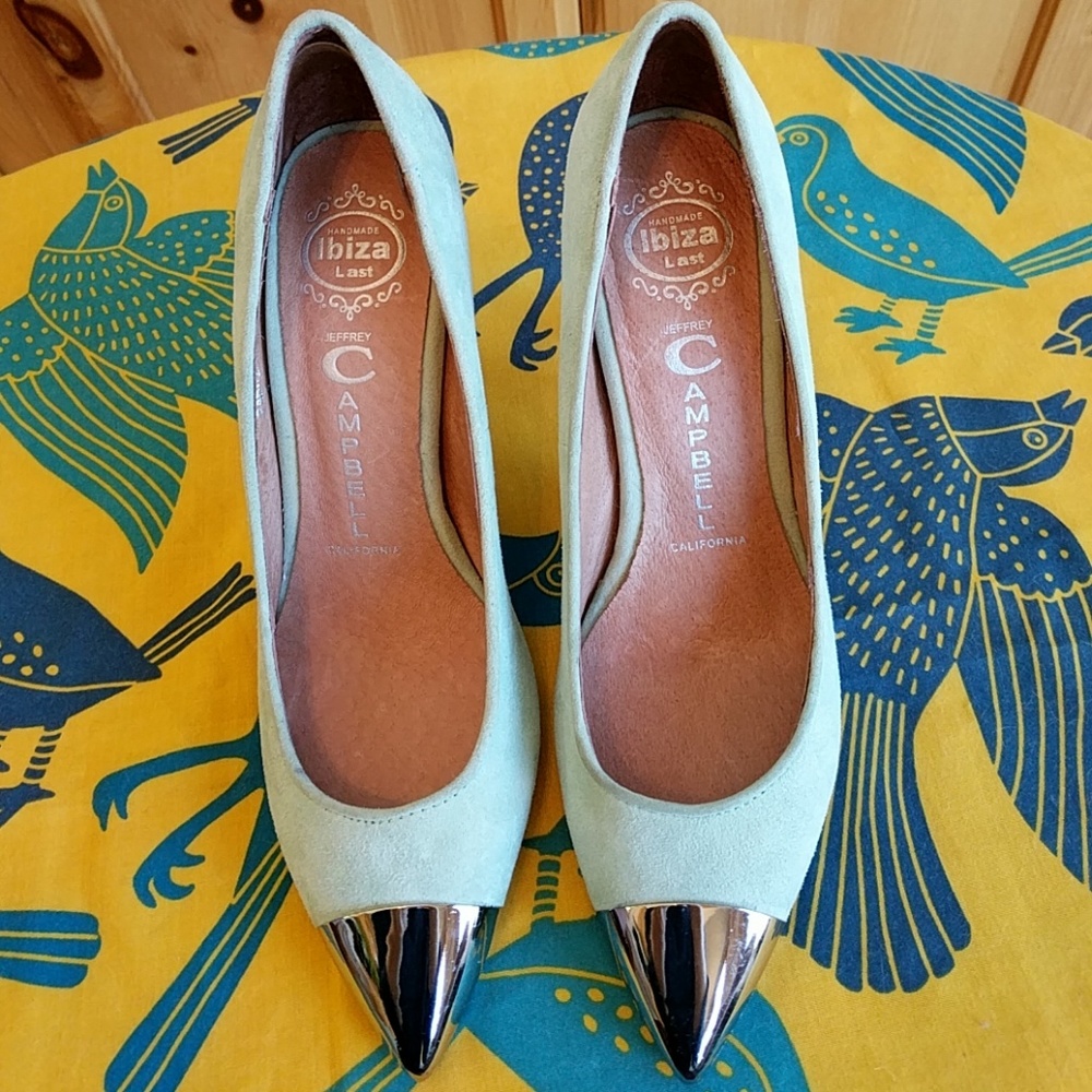 Jeffrey Campbell Ibiza Heels - Mint Green & Silver